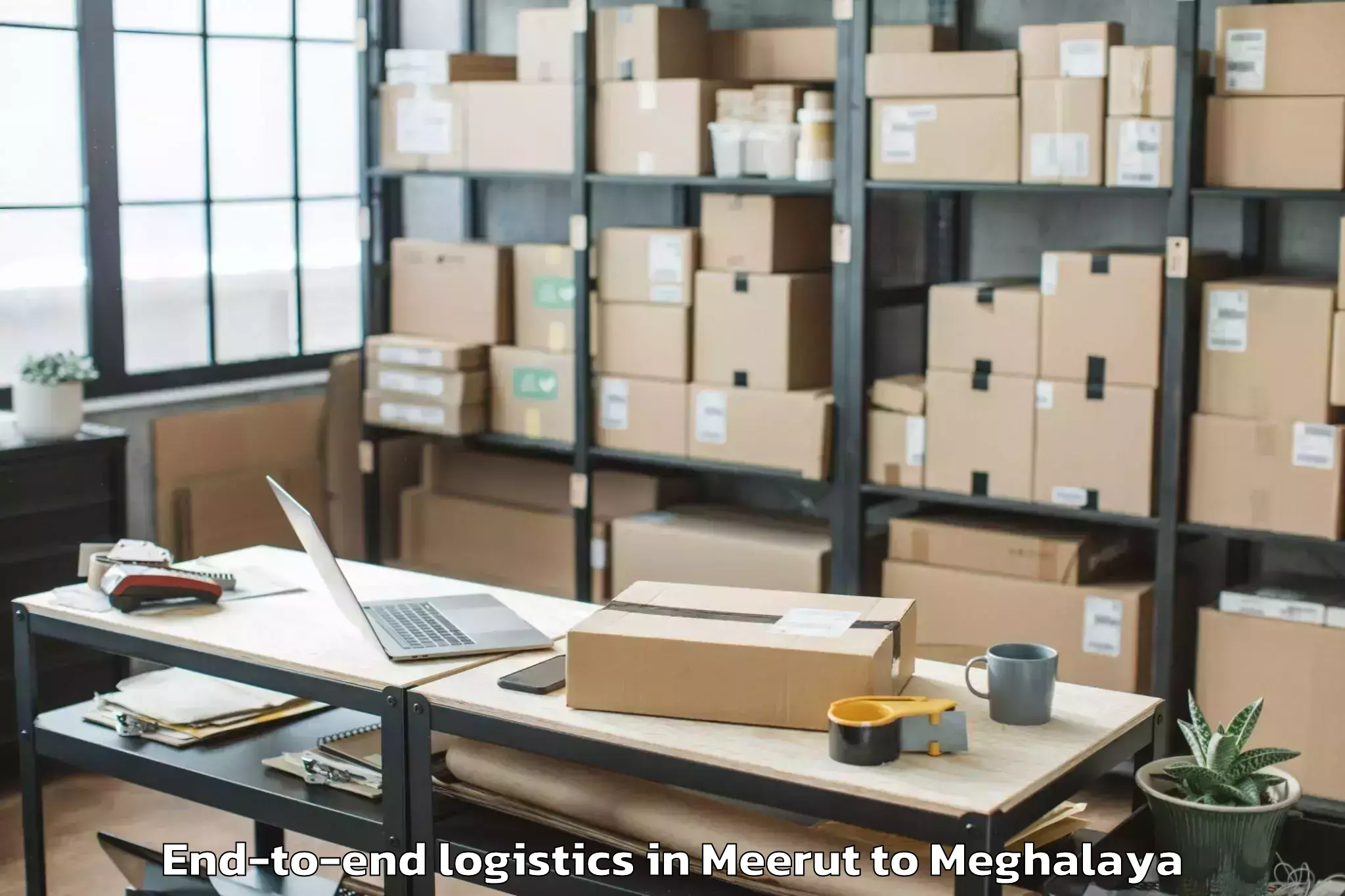 Top Meerut to Pynursla End To End Logistics Available